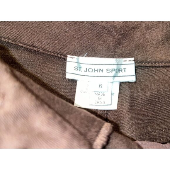 S.T John Sport Brown High Waist Straight-Leg Women's Pants Size 6 - Picture 9 of 15